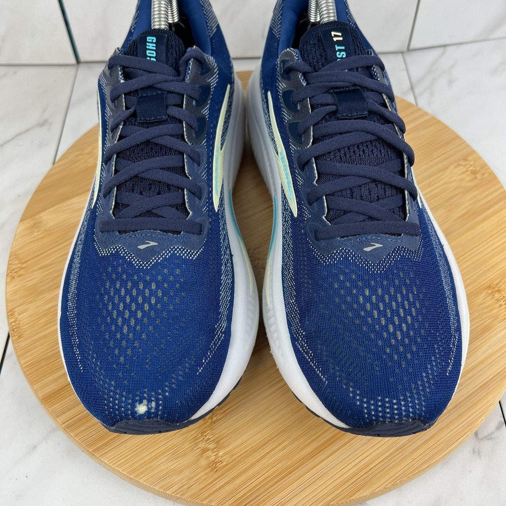 Brooks Ghost 17 Womens Size 10.5 Navy Turquoise Running Walk Shoes 1204311B458 - Picture 4 of 13